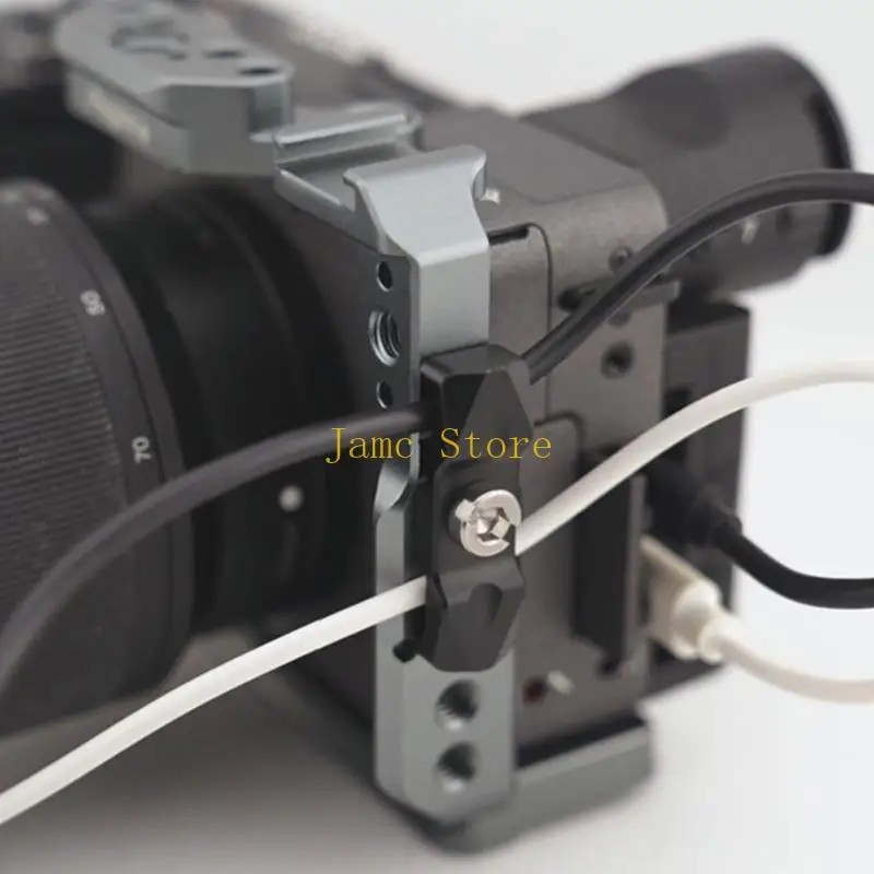 LX0B Studio Cable Holder Clip L Plate Fitting Wire Clip Quick Release 3 Slot Cable Clamp for SLR DSLR Camera Monitor Cage Rig