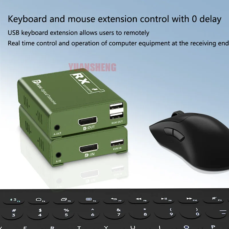 موسع ألياف KVM 20 كجم على نموذج واحد LC كابل الألياف الضوئية USB KVM DP جهاز إرسال واستقبال الألياف مع وحدة SFP للكمبيوتر NVR