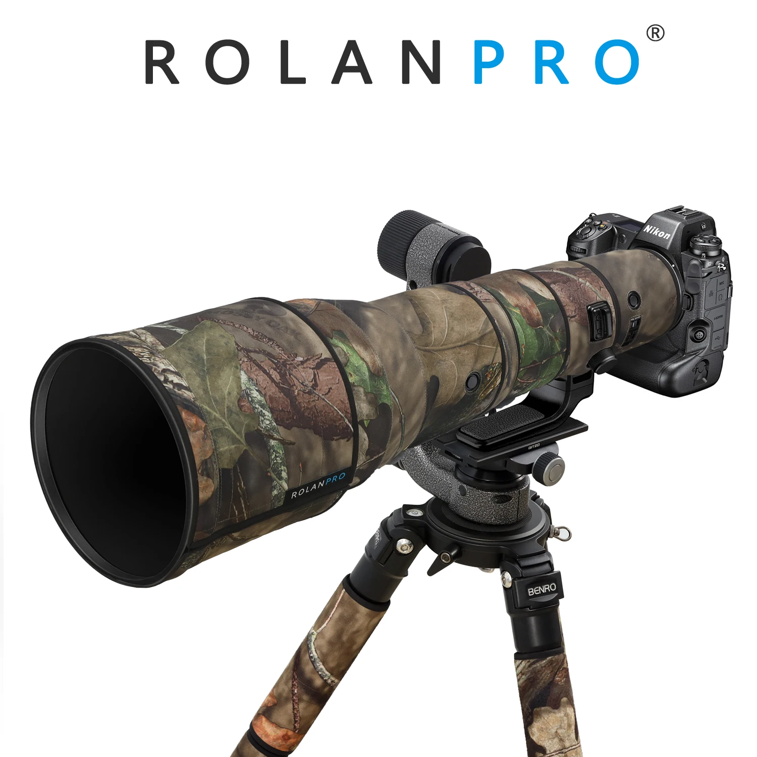 ROLANPRO Waterproof Lens Coat For Nikon Z 800mm F/6.3 VR S Camouflage Sleeve Protective Case Rain Cover Z800mm Z800 Guns Cover