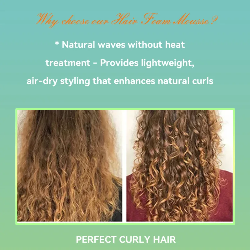 Curly Hair Mousse Foam Styling Mousse Pomade Anti-Frizz Keep Curling Shaping Mousse