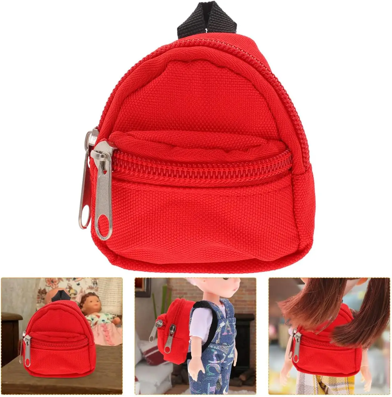 1Pcs Mini Nylon Backpack Keychain Coin Purse Portable Zipper Pouch for Earbuds Coins Keys Colorful Cute Bag Charm for Women Men