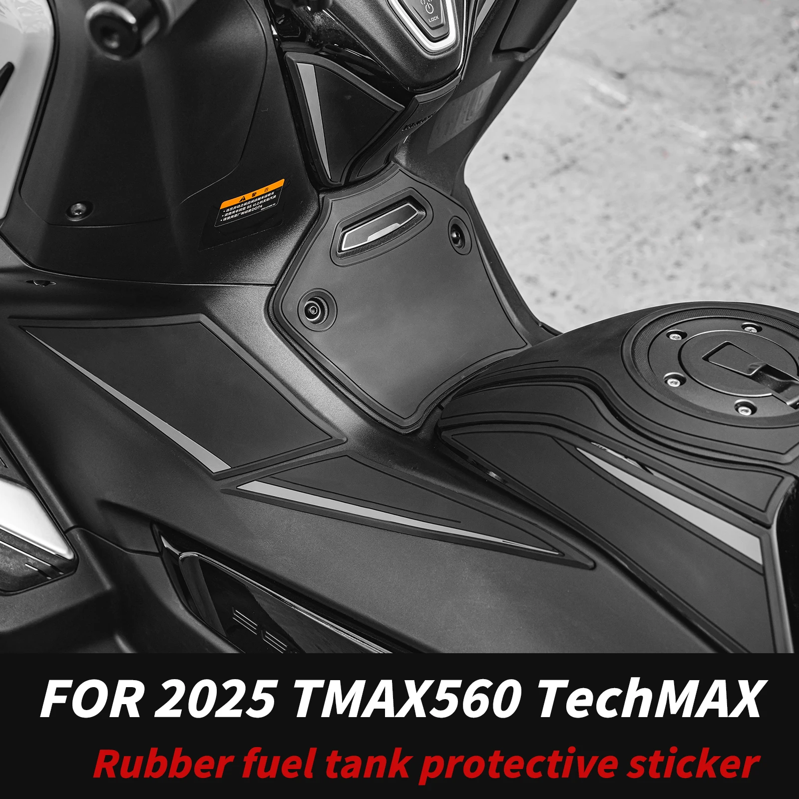 

For 2025 Yamaha TMAX560 TechMax Thickened Rubber Tank Sticker Anti-Scratch Traction Pad Weatherproof UV-Resistant