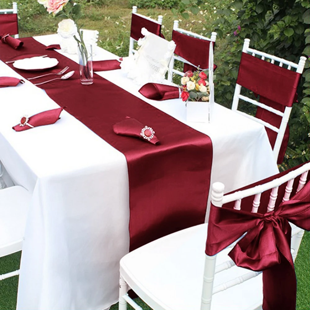 

(5/10/15/20PCS) Simple Table Runner Stain Table Runners Wedding Table Cover for Home Wedding Banquet Christmas Party Hotel Decor