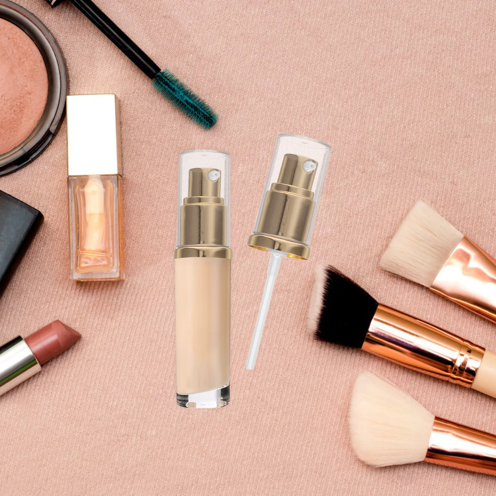 

2pcs Foundation Pump Head Golden Dispenser Liquid Moisturizer Replacement Emulsion Packaging Tool Travel Accessories