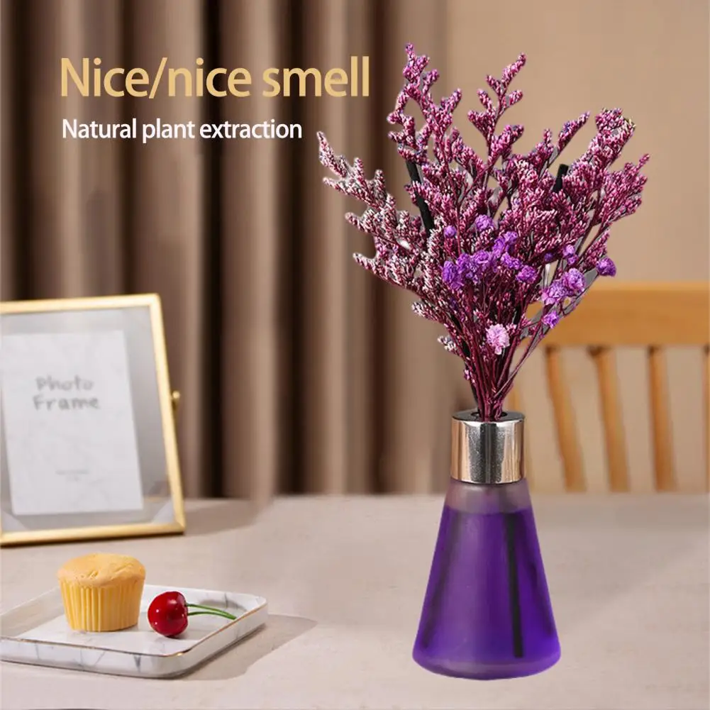 50ML Aroma Ornament Frosted Bottle Plant Rattan Sweet Fragrance Natural Extracts Rose Jasmine Aroma Air Freshener Toilet Supply