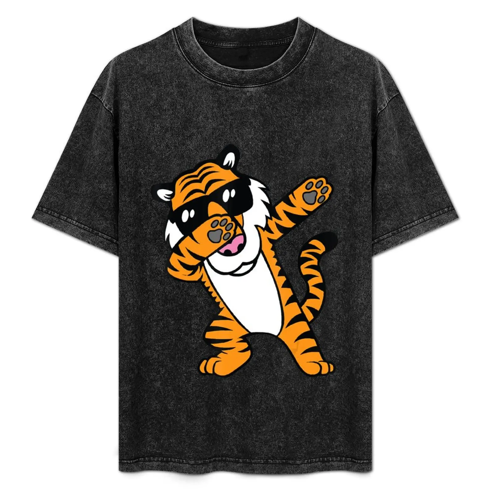

Dabbing Tiger Gift Funny T-Shirt Basic Casual Short Sleeve Cotton Shirt