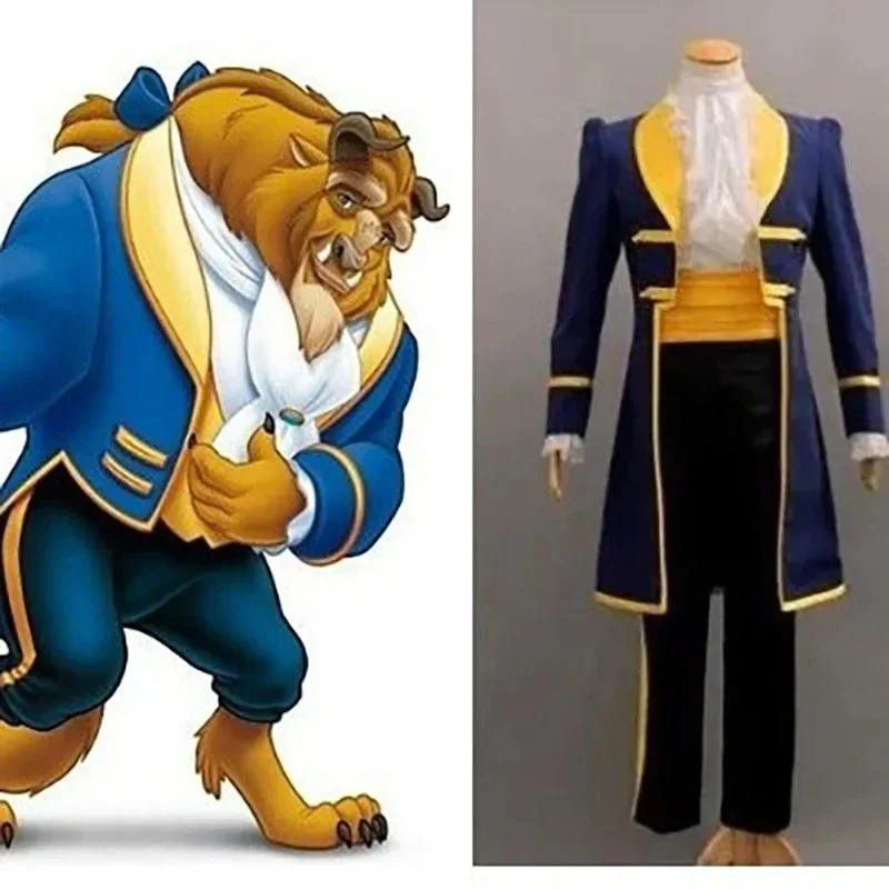 Adult Beauty And Beast Cosplay Costume Adult Halloween party Men Belle Beauty Fancy Dress Movie Prince beast costume For Mask