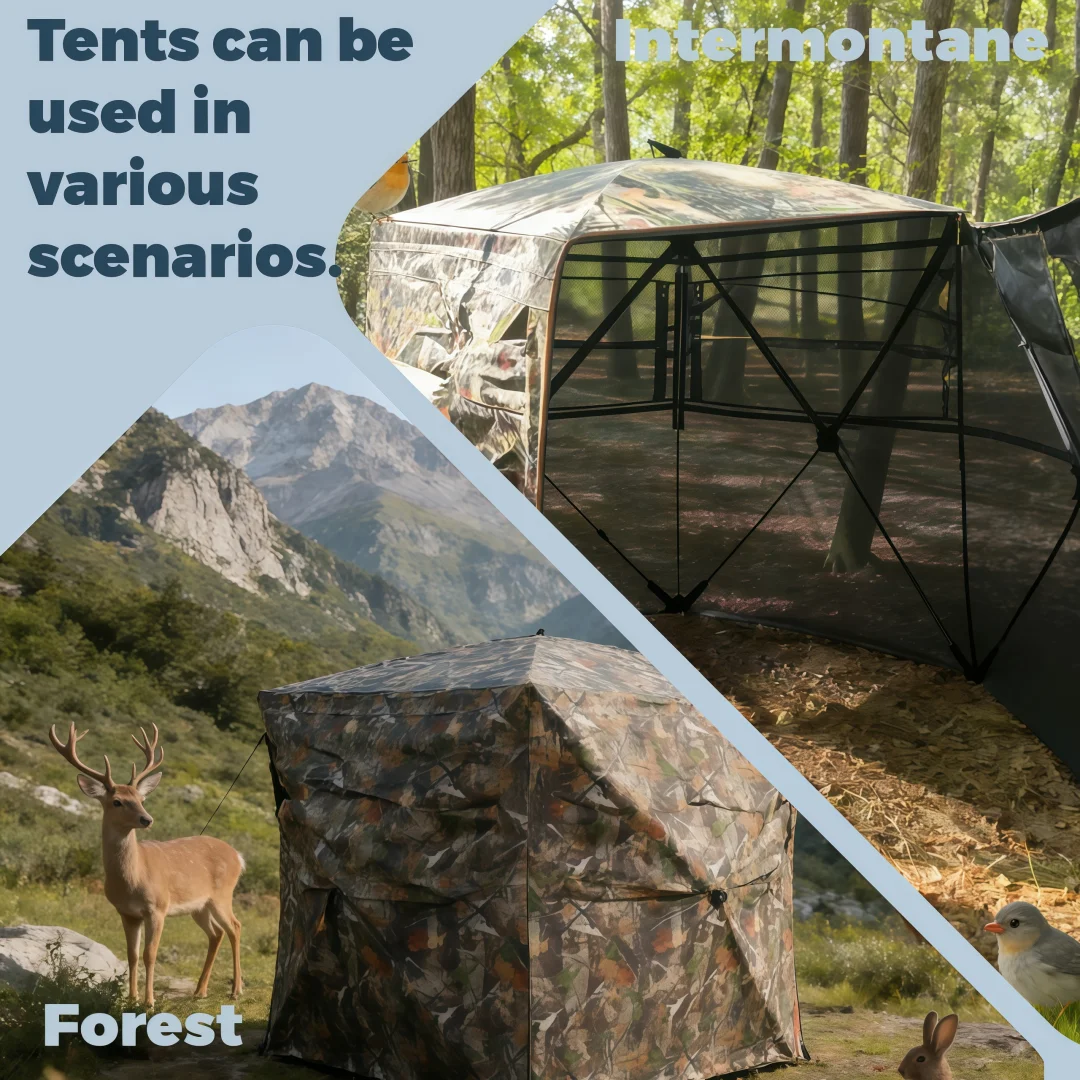 Camouflage Pop-Up Hunting Blind Ground Shelter for Deer Turkey And Duck Hunting Easy Setup And Storage Outdoor Camo Blind view 3