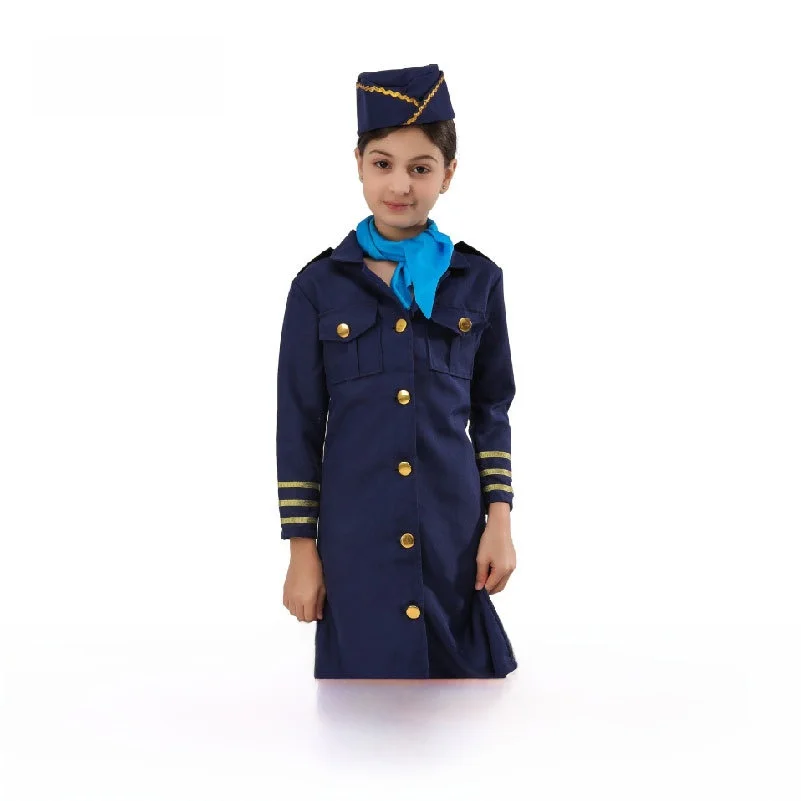 

2026 New Halloween Girls Doctor Performance Costume Middle School Elementary School Role Play Firefighter Stewardess Steward ...