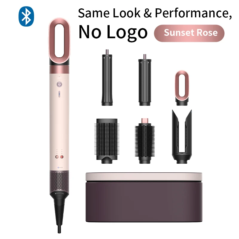 

7 in 1 Multi Hair Dryer Styler Auto-Curling Barrel Hot AirBrush Soft Straightening BrushNegative Ion Fast Dry NozzleGift Box