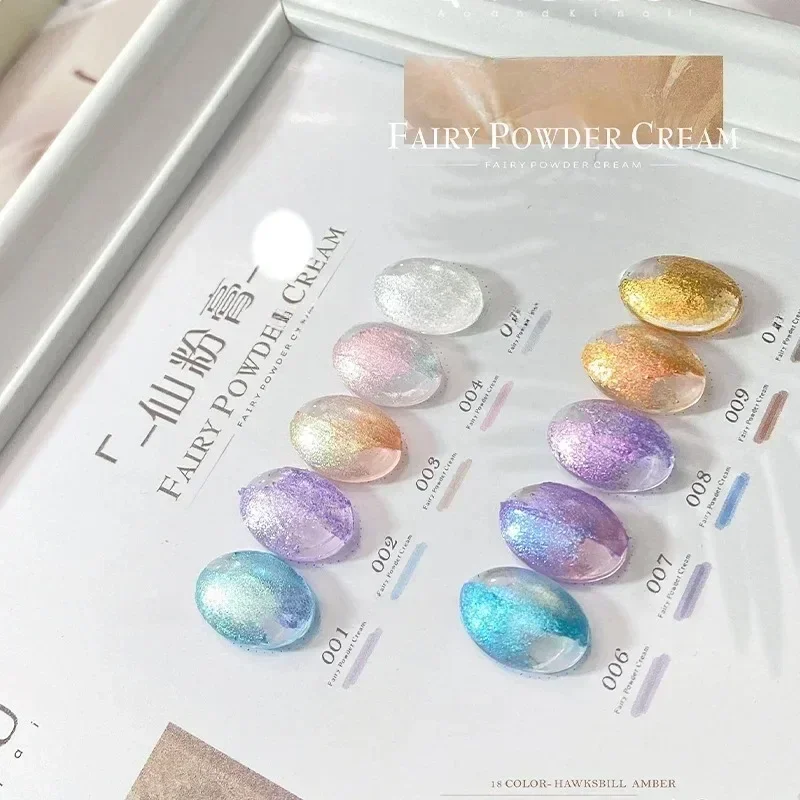 Nowy DIY 3gx9 kolory Nail Art Bling kolorowa wróżka w proszku kremowy do profesjonalnego Manicure paznokcie dekoracyjne pasta Pigment