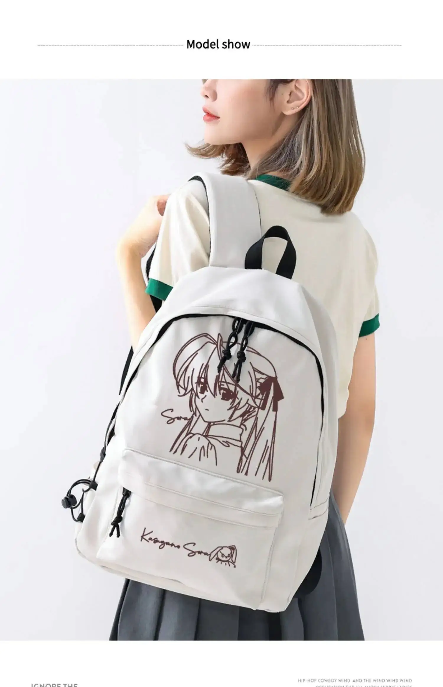 Аниме игра дышащая сетка белые Yosuga No Sora студенческие подростковые школьные сумки рюкзаки большой вместимости