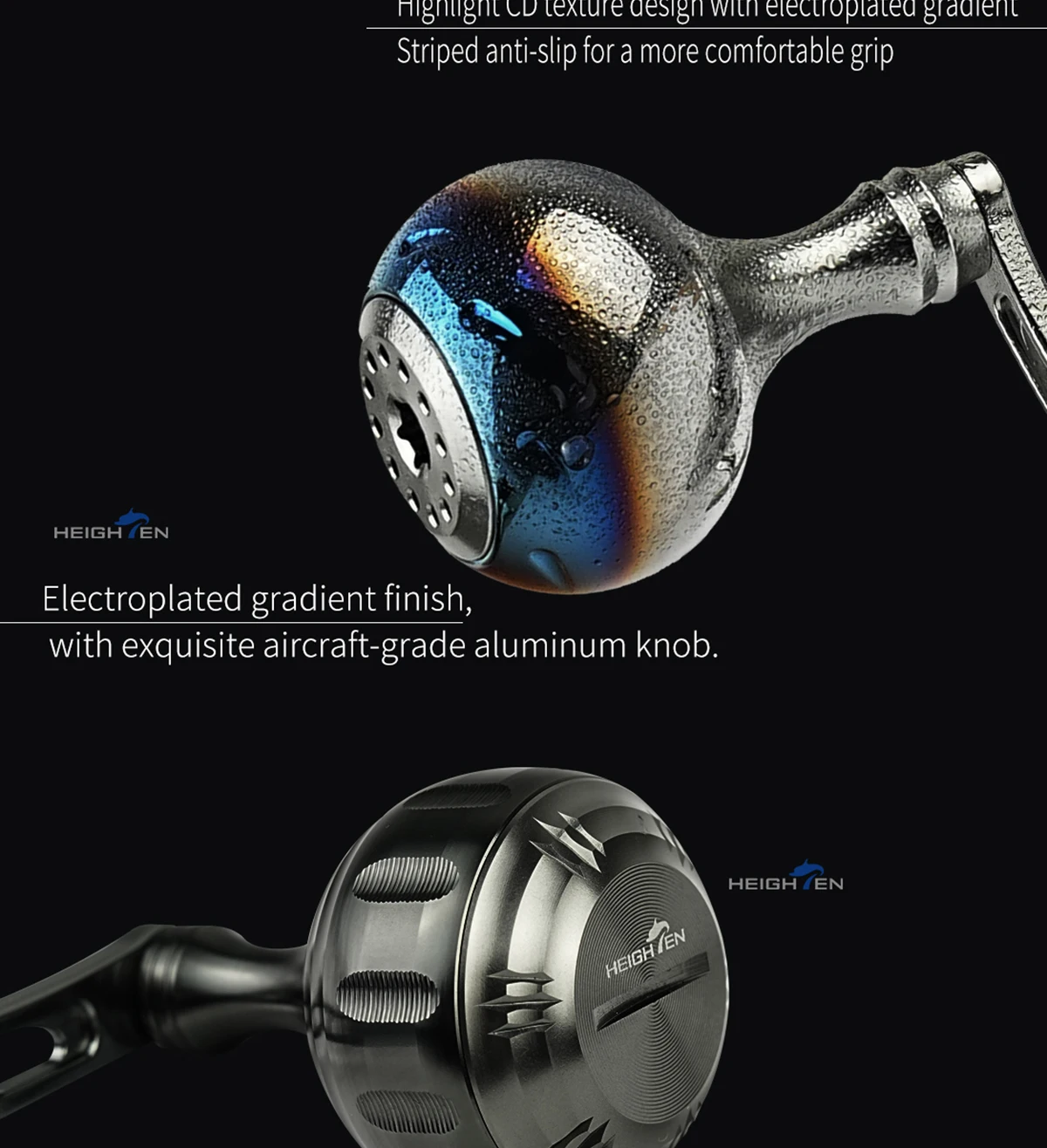 HEIGHTEN Spinnrolle mit Einzelgriff 55mm Austauschbar auf 60mm mit Knopf – Ersatzteile für Spinnrollen zum Bassangeln – Detail 6