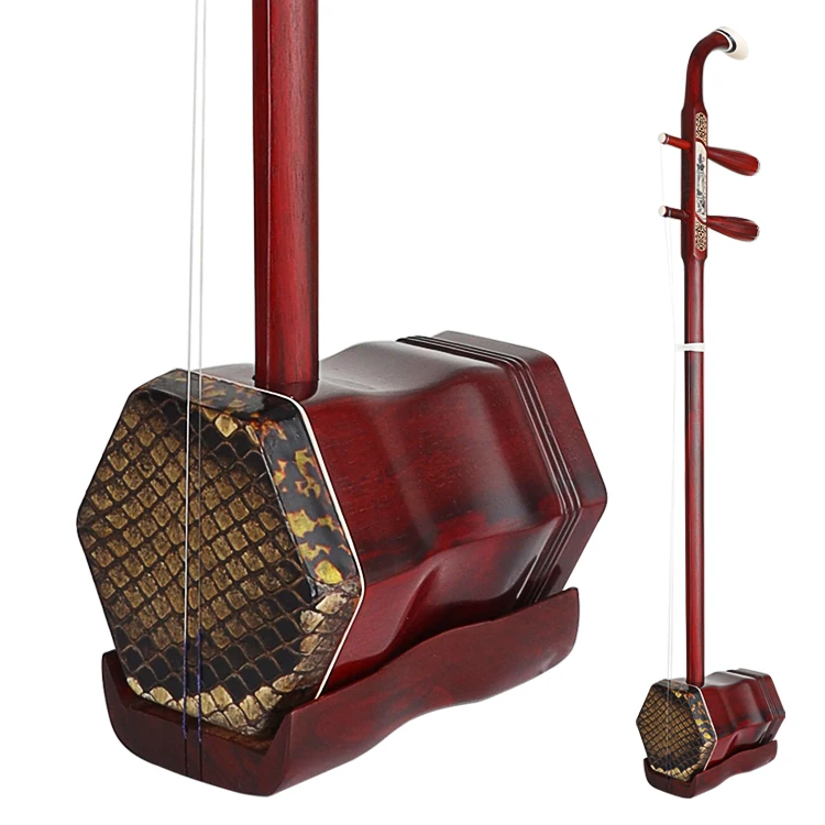 Technology Production Red Chinese Folk Musical Instrument  2-string Professional Erhu