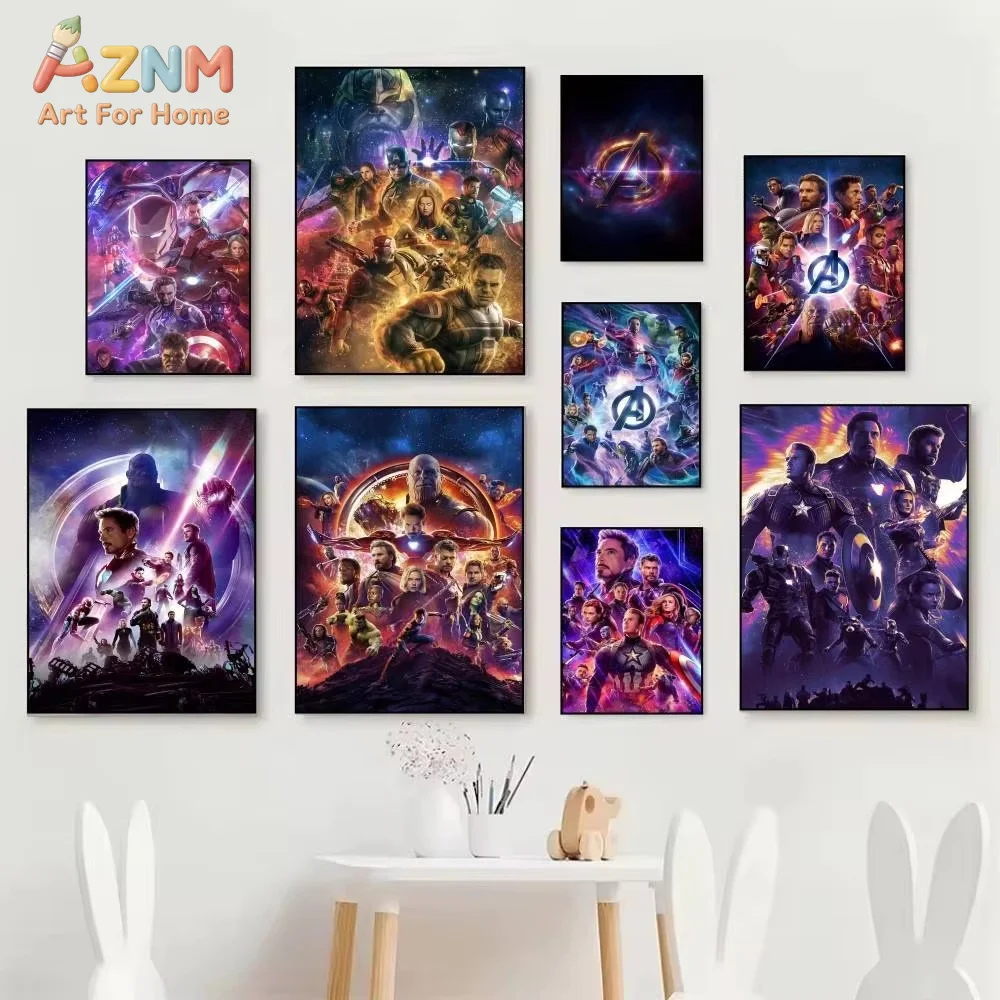 AZNM A-Avengers Infinity War Movie Posters Fancy Wall Sticker for Living Room Bar Decoration Wall Decor