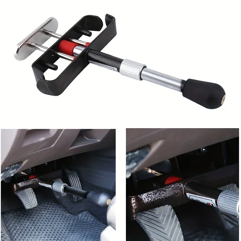 Heavy-Duty Anti-Theft Car Lock - Brake & Clutch Pedal Security, Durable Metal Construction for Enhanced Vehicle Protection