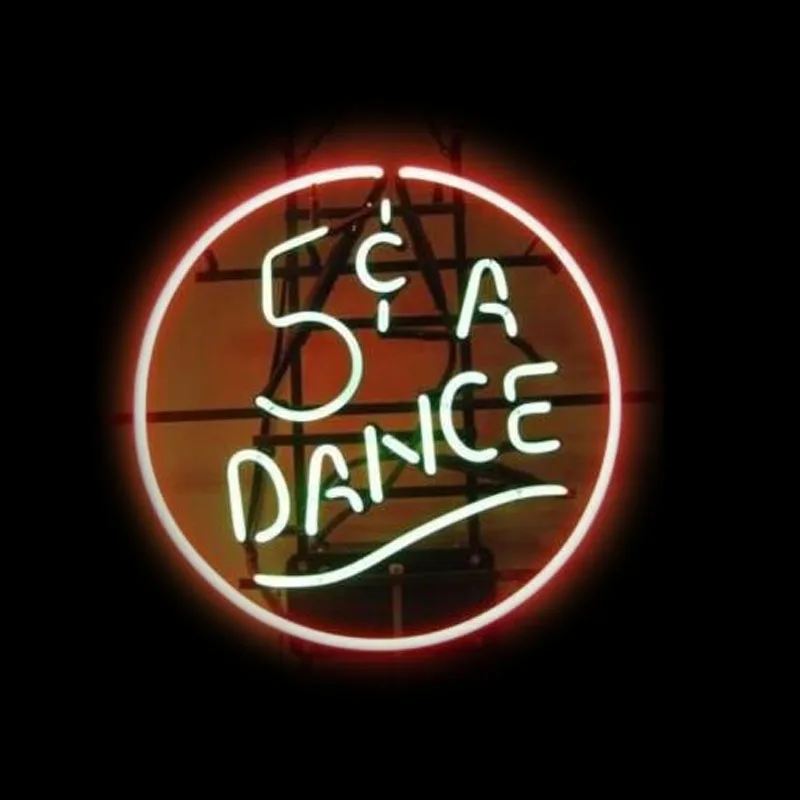 

5 Cent A Dance Glass Neon Light Sign Beer Bar Club icons light Room signs Wall Decor Store Decoration Signboard Handmade Lamp