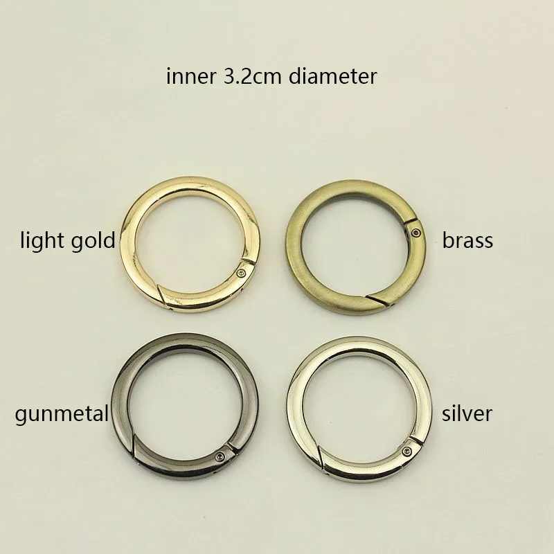 50pcs 16/20/25/32/38mm Flat Spring O Ring Buckles Metal Snap Clasp for Bag Strap Keychain Handbag Connector Hook DIY Hardware