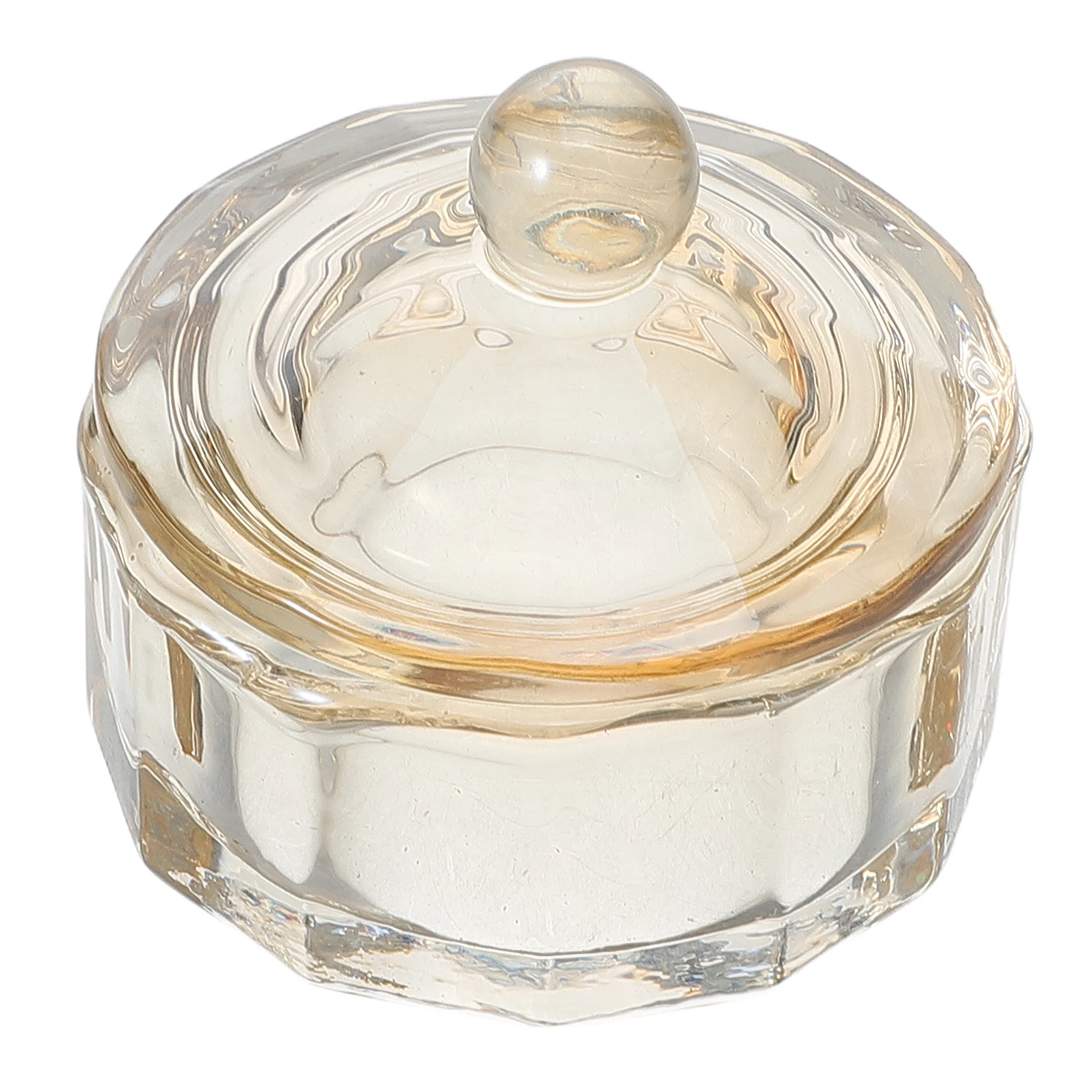Premium-Glas-Nagelkunst-Dappen-Teller, einzigartige Form mit Deckel für flüssige Nagellack-Aufbewahrung, Salon-Maniküre-Zubehör