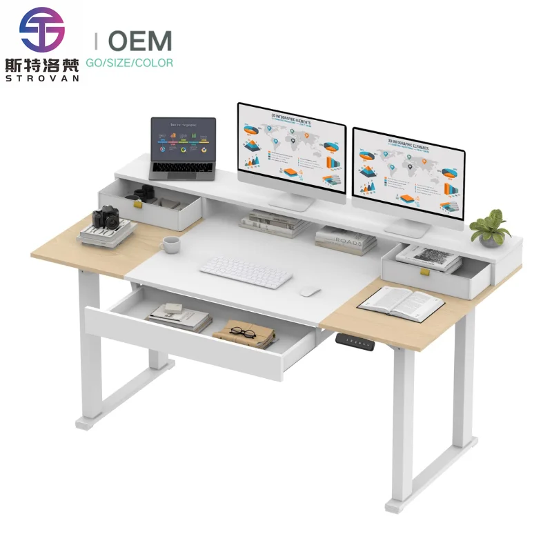 Motorized Computer Standing Desk Office Electric Stand up Desk Height-adjustable Standing Desk Frame for Working Space