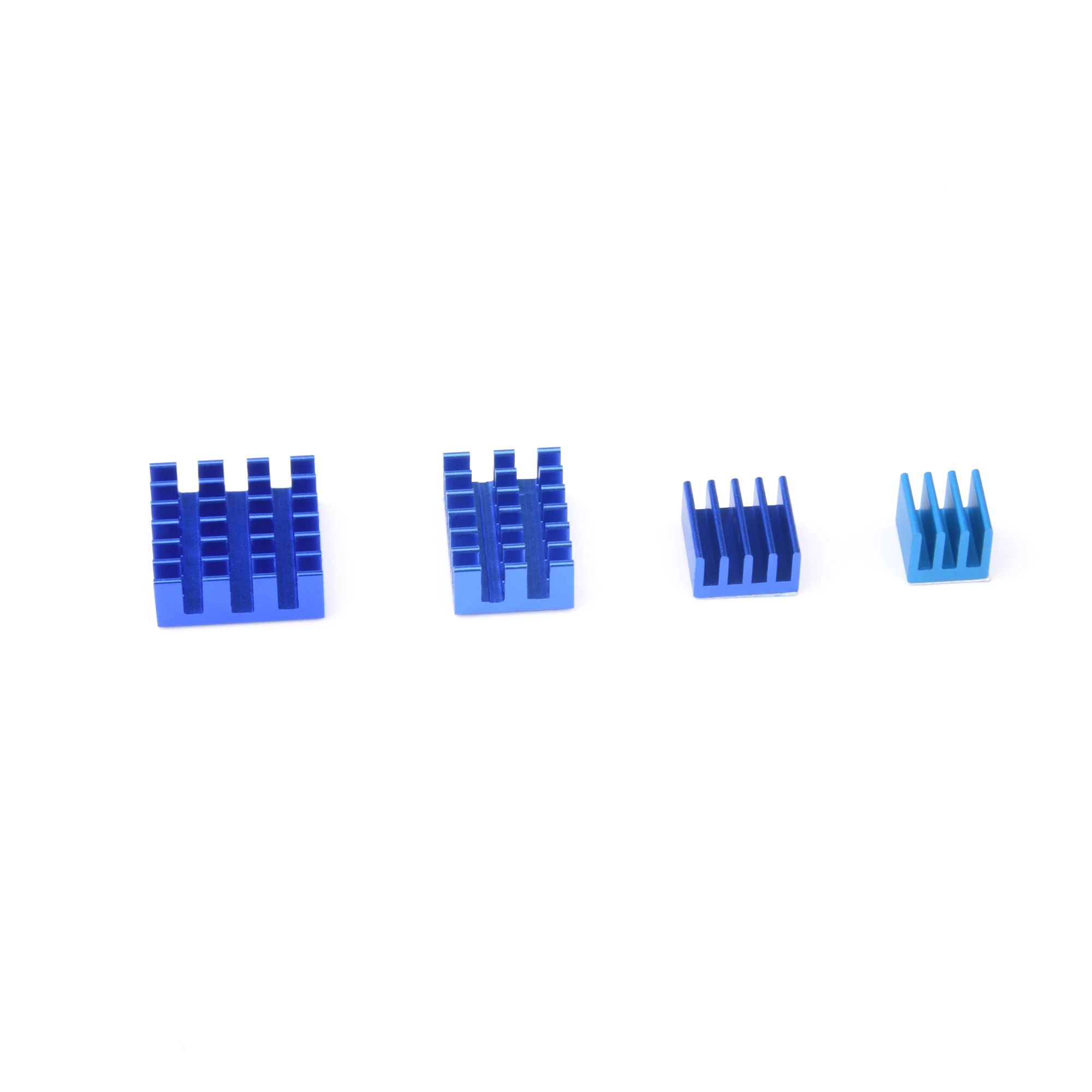 10-200 sets aluminium koellichaam koelset – 4-delige radiatorkoeler |   Voor Raspberry Pi 4, model B blauw