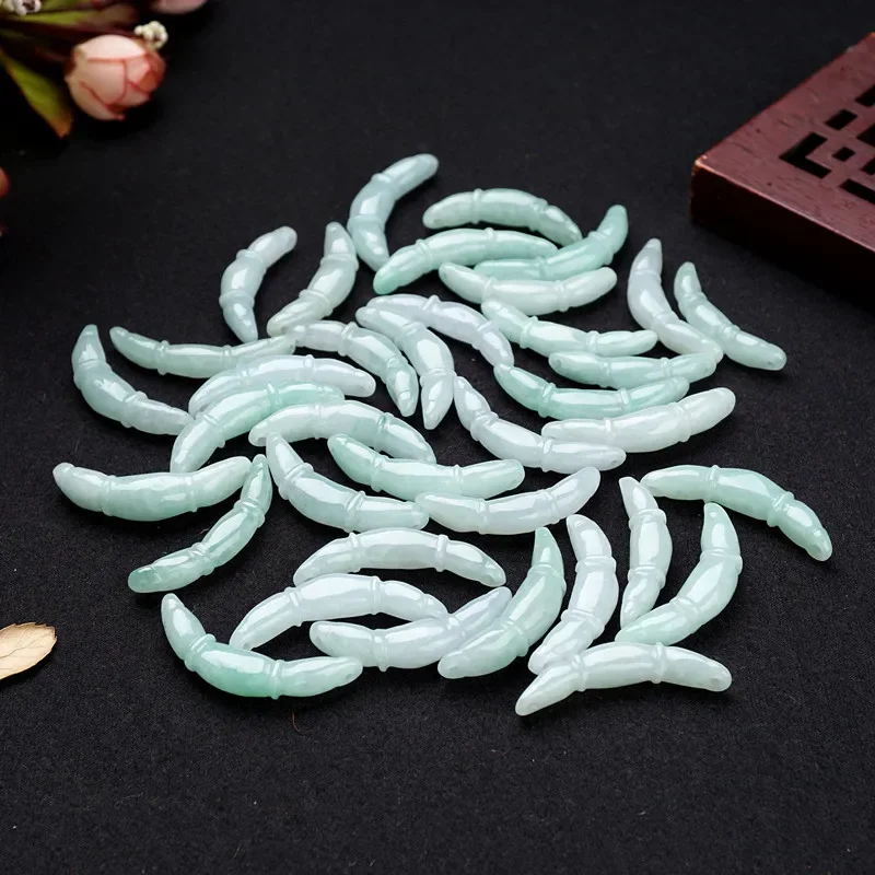 

DIY Earrings Natural Jade Lotus Root Accessories Pendant ite A Grade Necklace Carved Mascot Wealth Gift Women Jewelry