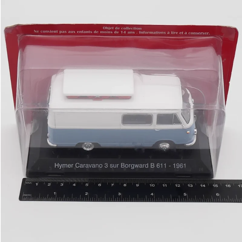 Diecast 1:43 Scale Ixo Heymer Borgward B 1961 RV Camping Vehicle  Alloy Vehicle Model Finished Simulation Collection Gift Toys