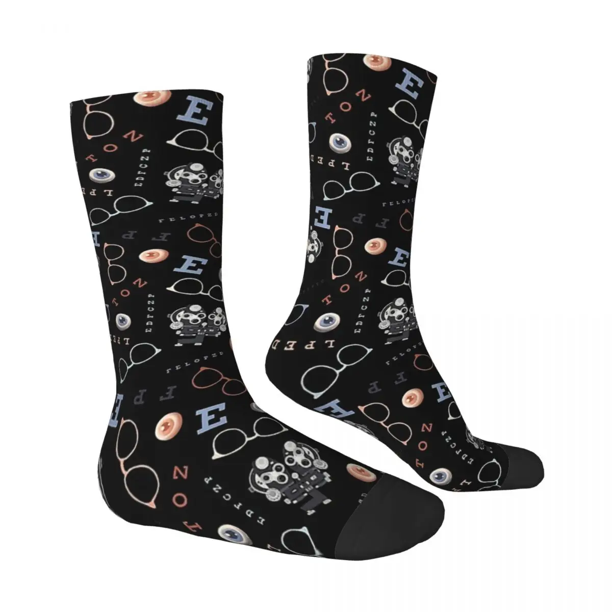 Optometry On Black Men Women Socks Windproof Novelty Spring Summer Autumn Winter Stockings Gift