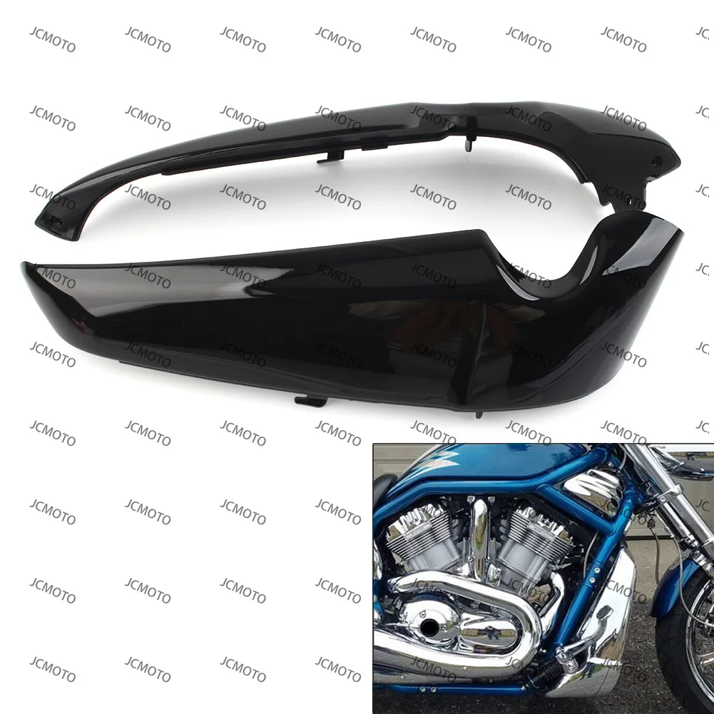 

1 Pair For Harley Davidson V Rod VROD VRSC 2001-2023 Chrome/Gloss Black Motorcycle ABS Radiator Side Covers Shrouds Protector