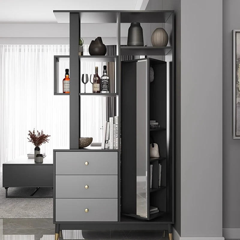 #Modern Multifunctional Wine Cabinet with Mirror and Drawers MDF Material & EU CE Certified Suitable for Living Room