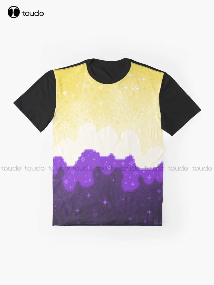 Nonbinary Pride Flag Galaxy Graphic T-Shirt Custom Aldult Teen Unisex Digital Printing Tee Shirts Christmas Gift Xs-5Xl Tshirt