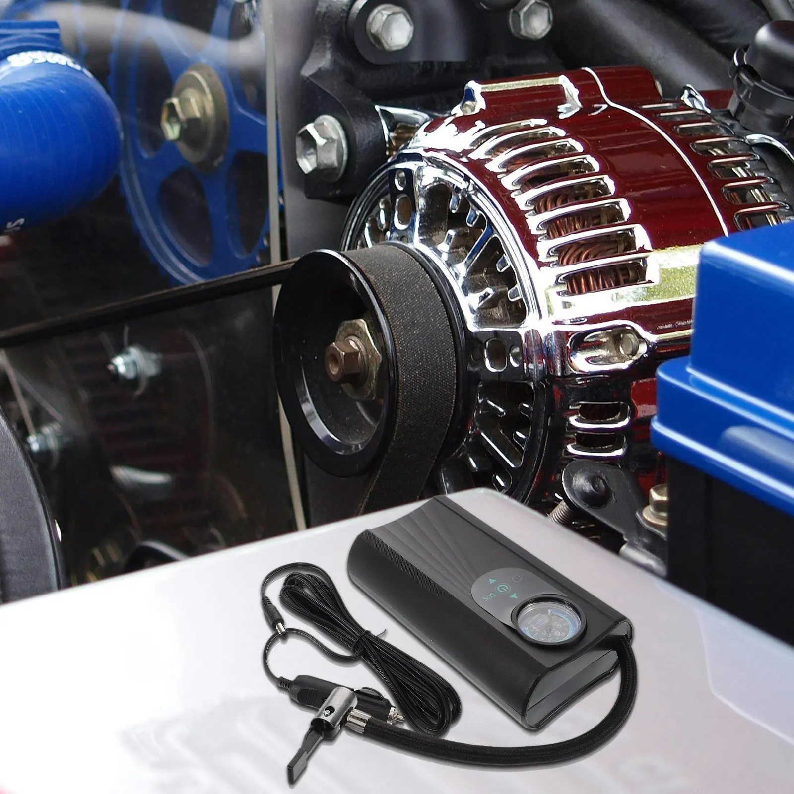 

Портативный электрический воздушный насос для автомобильных шин, велосипедов, мотоциклов, надувных изделий, быстрый насос для накачки шин с манометром, компактный