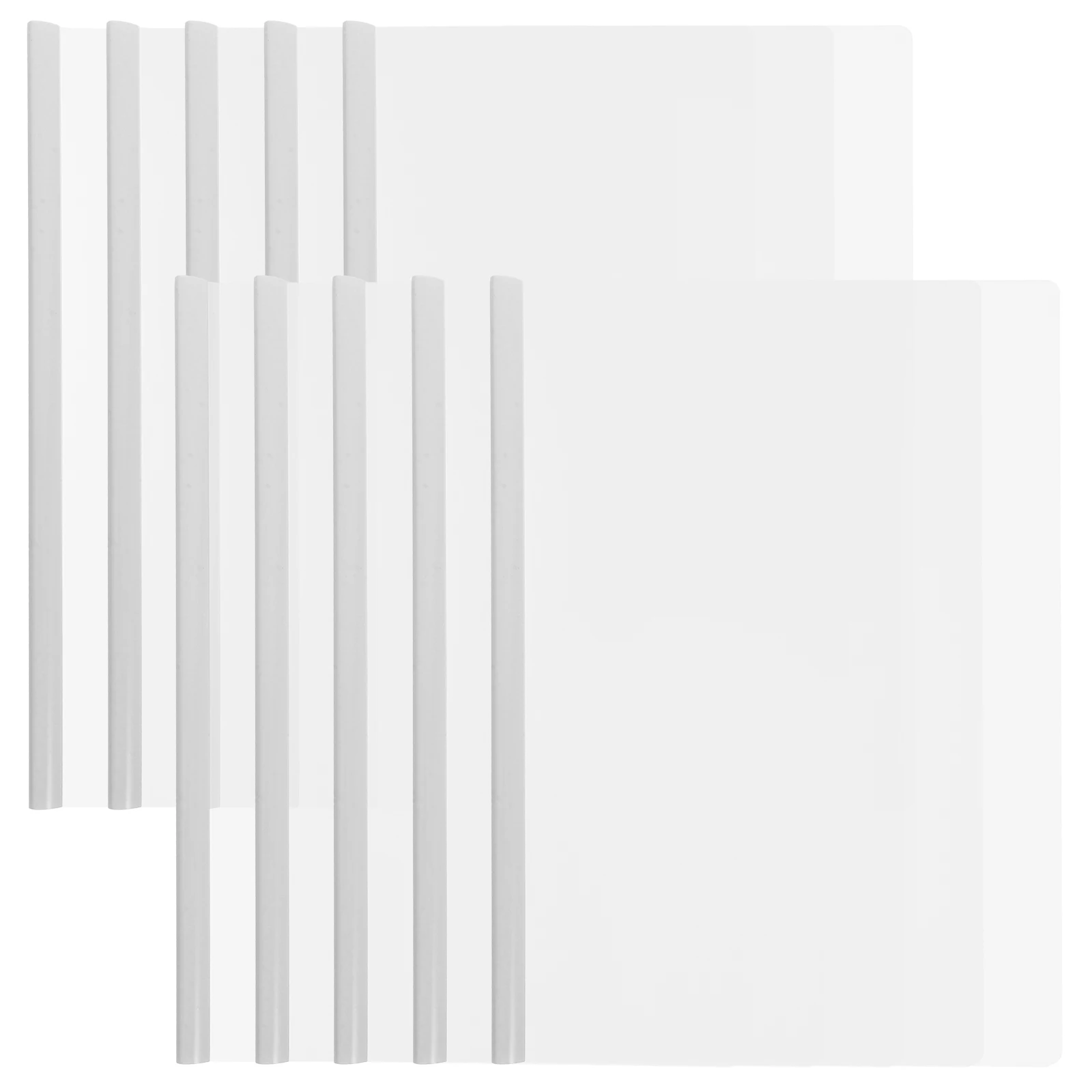 

10 Pcs Clear Report Covers Sliding Bar Document File Binder Storage Folder Book Cover A4 Size Plastic Clamp Hold Books