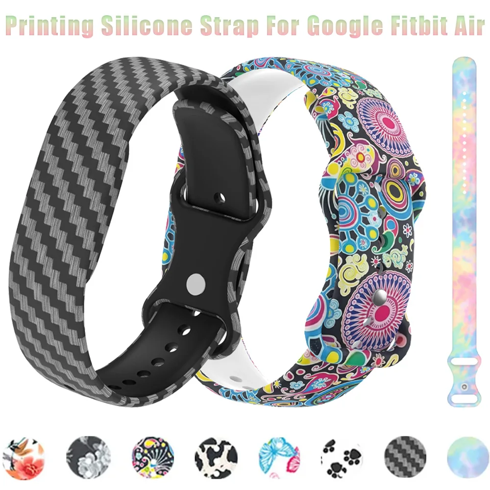 Printing Sports Soft Silicone Strap For Google Fitbit Air Replaceable Bracelet Band For Google Fitbit Air Wristband Accessories