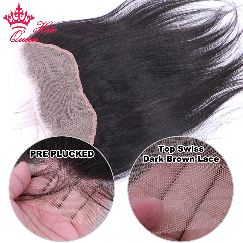 Lace Frontal 13X4 Ear to Ear Virgin Human Hair Brazilian Straight / Deep Wave  Lace Frontal Closure Queen Hair Official Store