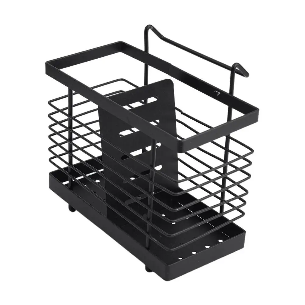 

Carbon Steel Countertop Utensil Holder Lightweight Ventilation Design Chopstick Drying Rack Hollow Rust-proof