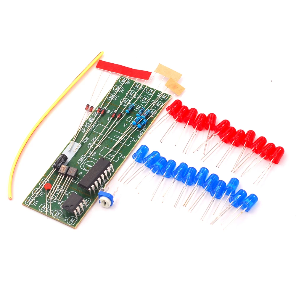 Two-color Flash Lamp Kit NE555 CD4017 Thunderbolt Flash Electronic Production Electronic Training DIY