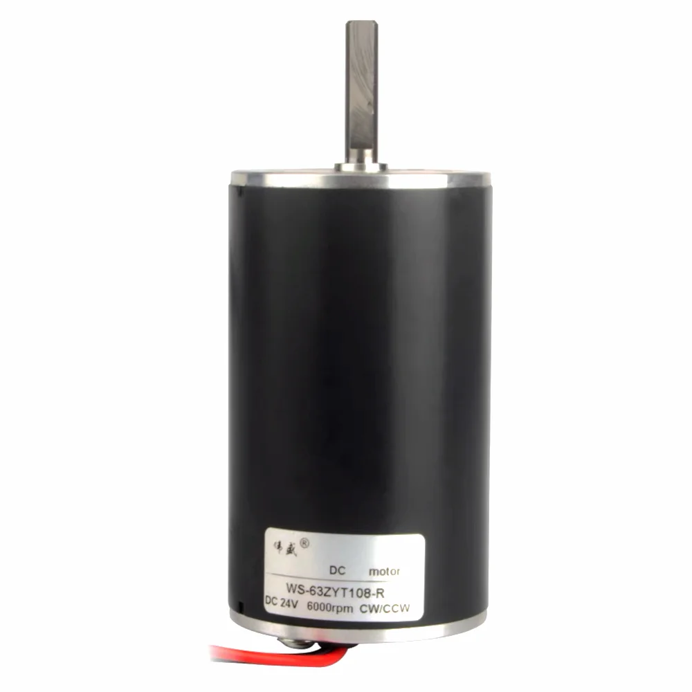 Imagem -02 - Motor de Alta Velocidade do Rolamento de Esferas 50w 2000 w do Eixo do Regulamento mm da Velocidade do Motor 12v 24v 6000100 Rpm do Marshmallow da C.c. de 63 mm