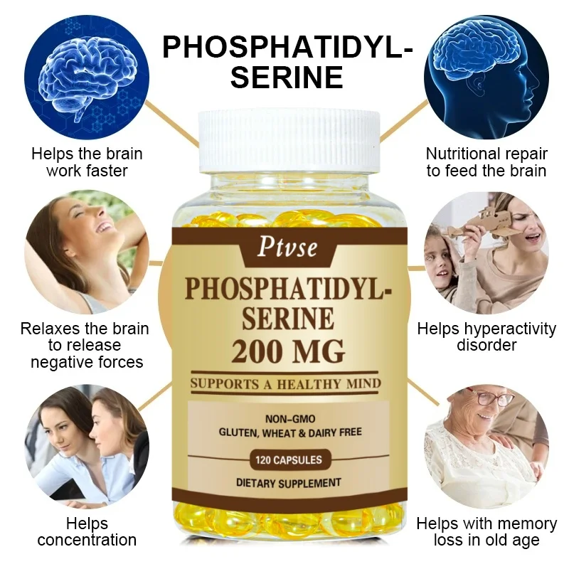 PhosphatidylSerine Supplement Nootropics Brain Support Clean Focus & Memory Supplement for Brain Capsules