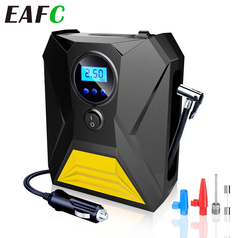 EAFC 12V Car Inflatable Pump150PSI Portable Electric Tire Inflator Digital/Pointer Air Compressor Pump with LED Light