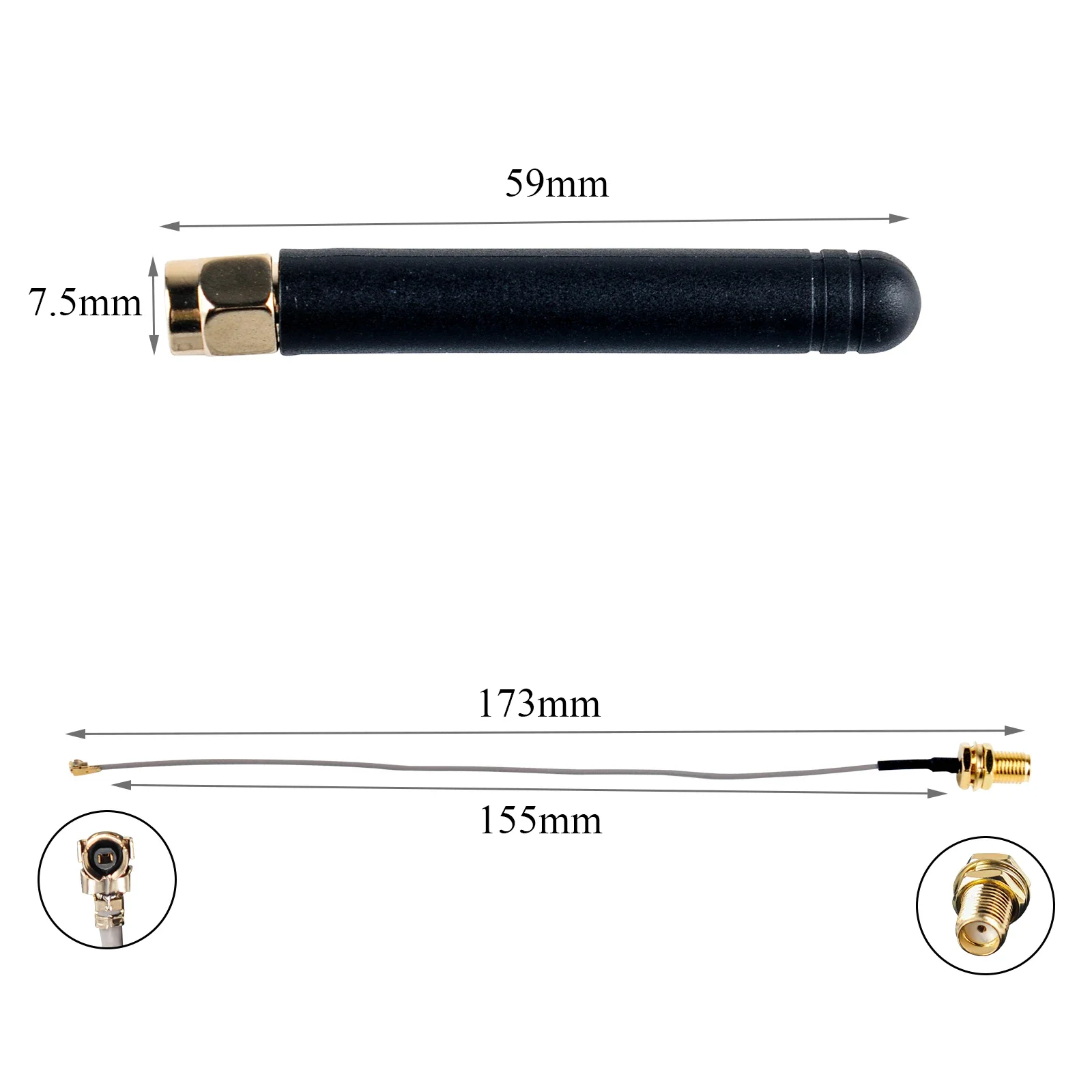 2PCS 868MHz 915MHz LoRa Antenna U.FL/I-PX to SMA Connector Antenna for Lora Board IOT Lora32u4 II Wifi Lora32 Lora Module image 3