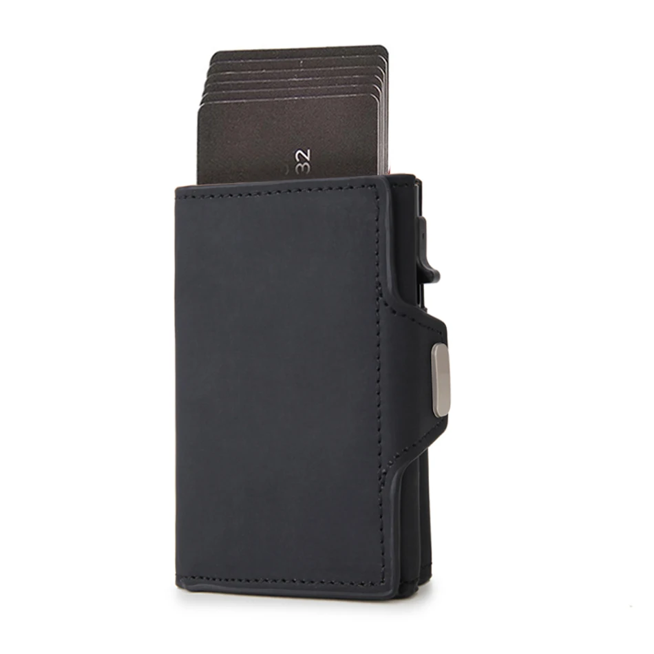 Rfid Carbon Fiber Card Holder Men Wallets Slim Thin Coin Pocket ID Bank Credit Cardholder Case Aluminum Minimalist Smart Wallet