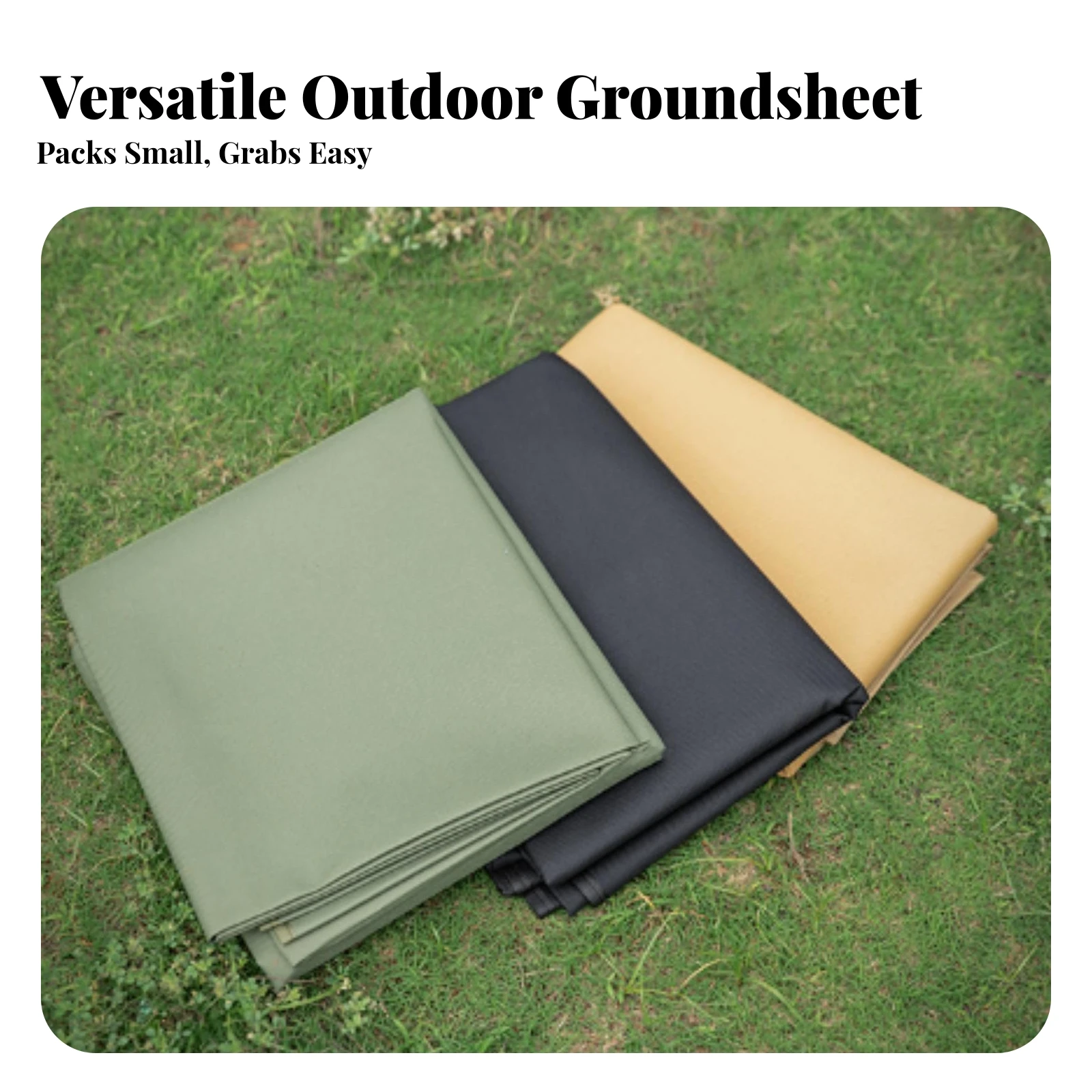 Outdoor Ground Mat Portable Camping Tarp with Eyelets Ground Cloth Lightweight Tent Footprint Compact for Campers, Picnics, Park