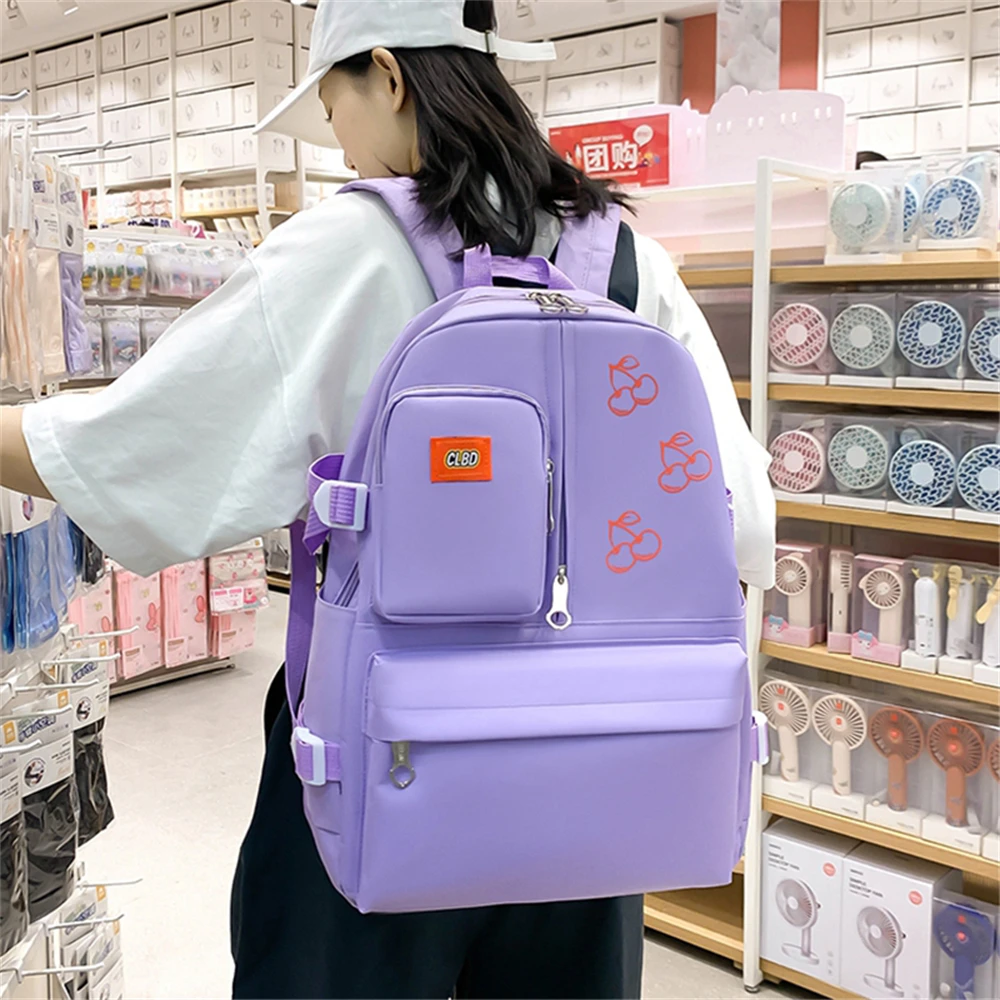 Mochila escolar de lona de cuatro piezas para estudiantes, mochila escolar de viaje de gran capacidad, Mochilas para mujer, Mochilas para mujer