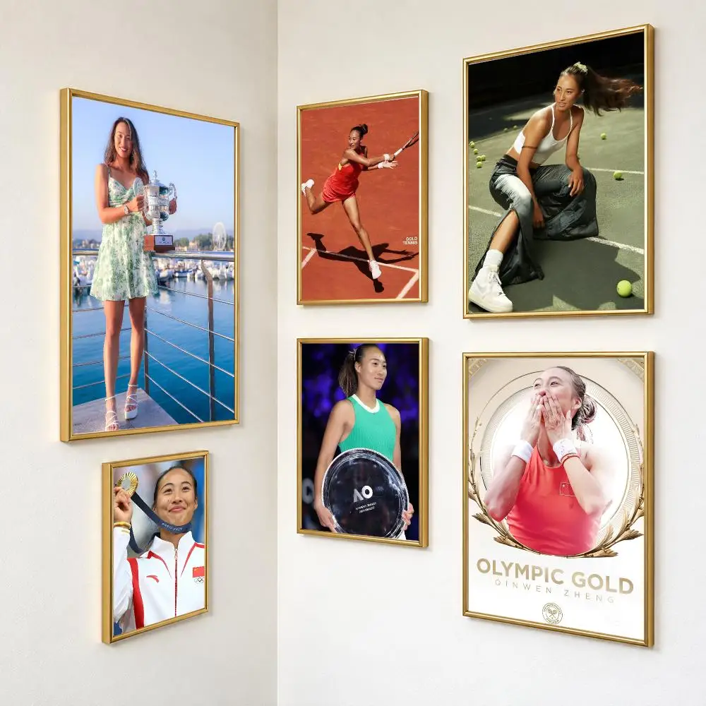 Athletic Inspiring Athlete Z-Zheng Qinwen Poster Wall Art For Bedroom Living Room Home Decor Holiday Birthday Gift