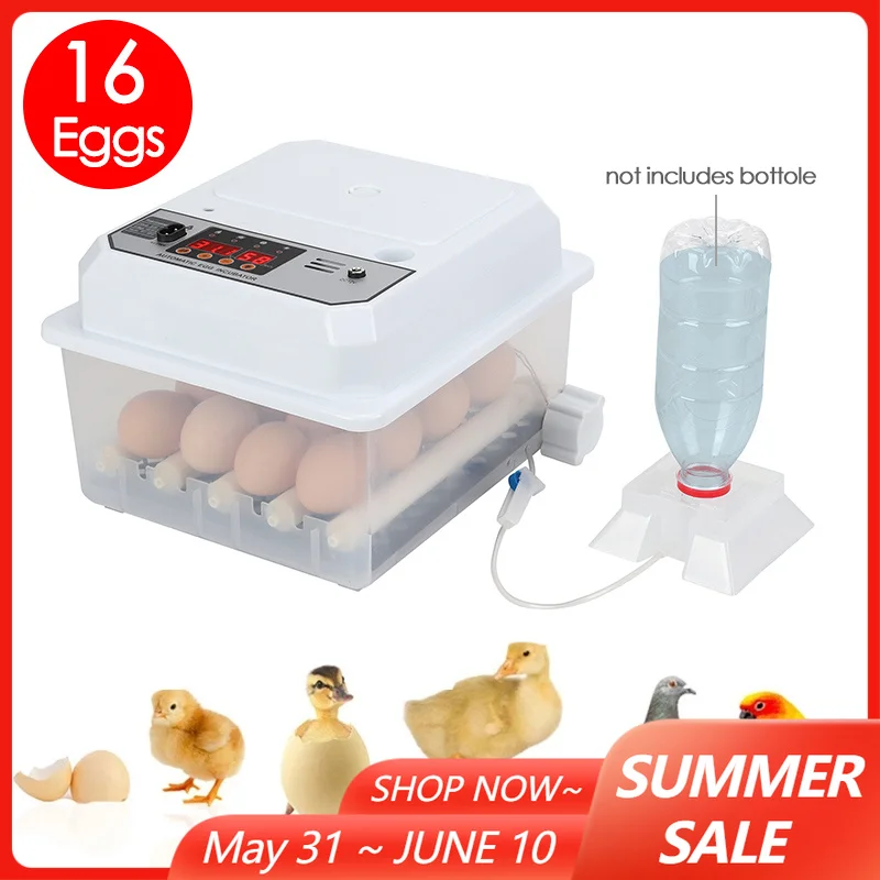 

16 Eggs Dual-electric Fully Automatic Turning Egg Incubator Smart Temperature Control Chicken Hatching Box Household Brooder