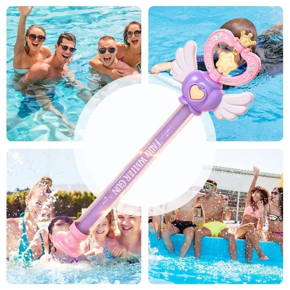 Sparkling Princess Wand Water Winged Wand Shape Push Spray Fairy Water Heart Decoration Refillable Water Tank Fountain