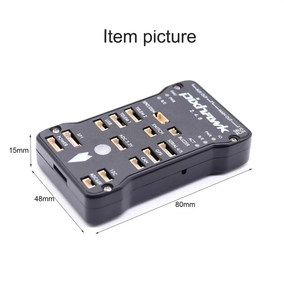 Pixhawk 2.4.8 PX4 Controlador de vuelo PIX de 32 bits, versión simplificada de cuadricóptero/multirotor/ala fija