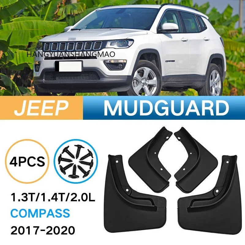 Car Exterior Accessories Mud Flaps for JEEP Compass1.3T/1.4T/2.0L 2017-2020 Tire Splash Guards for Fender Protector 4PCS Black
