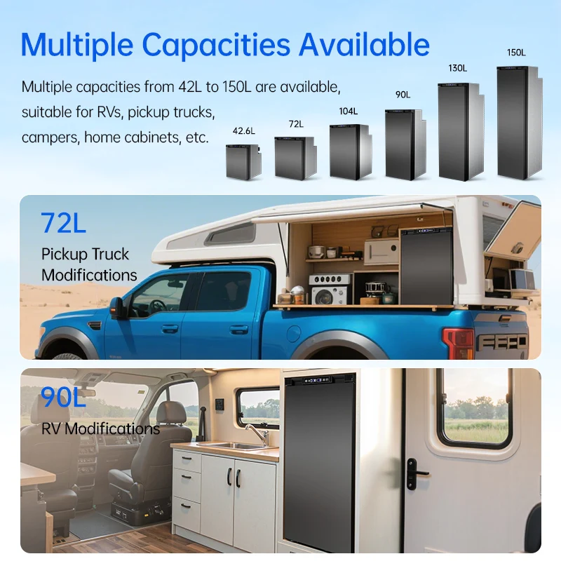 حماية بطارية السيارة 12 فولت ثلاجة السيارة ثلاجة تخييم قوية 132 لتر فريزر متنقل لرحلة طويلة #4